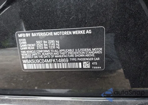 2021 BMW 3 Series M340I xDrive из США, поврежденный, VIN WBA5U9C04MFK14869